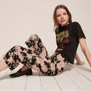 Reformation Belini Roma floral high rise crop pant